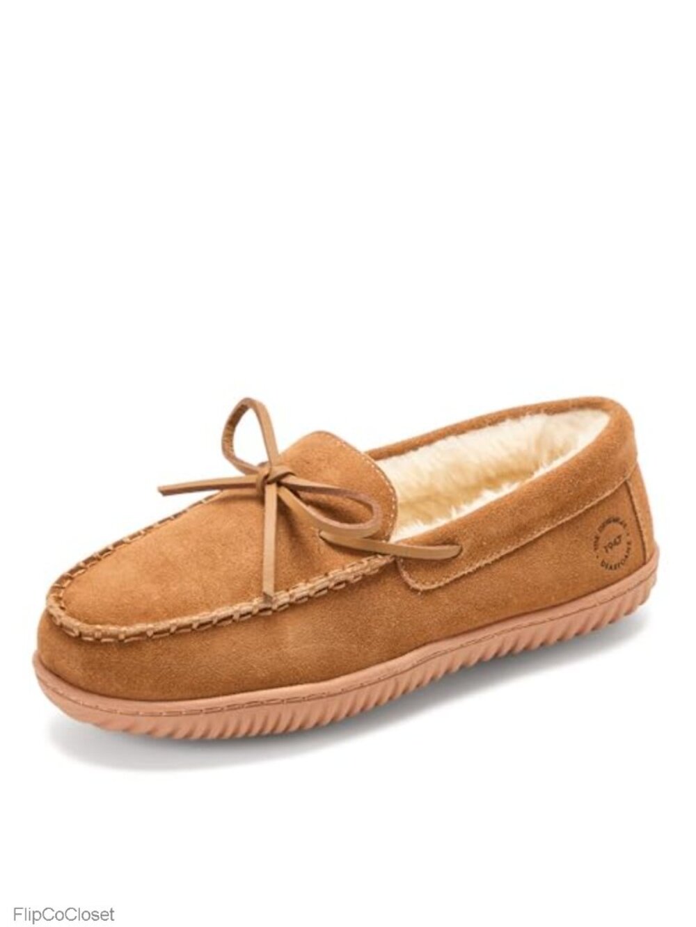 Genuine Suede Mocc Slippers Memory Foam Plush Lined